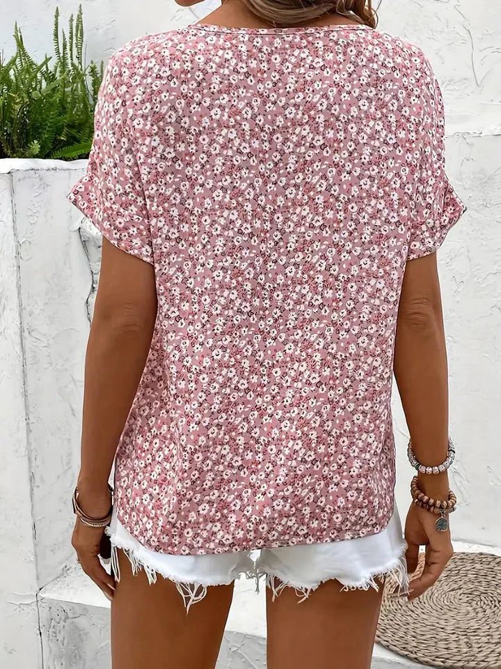 Alyssa | Floral Notch-Collar Blouse