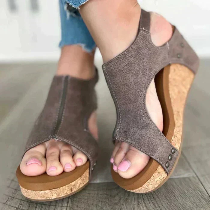 Paige - Open Wedge Cut-Out Sandals