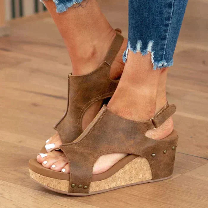Paige - Open Wedge Cut-Out Sandals