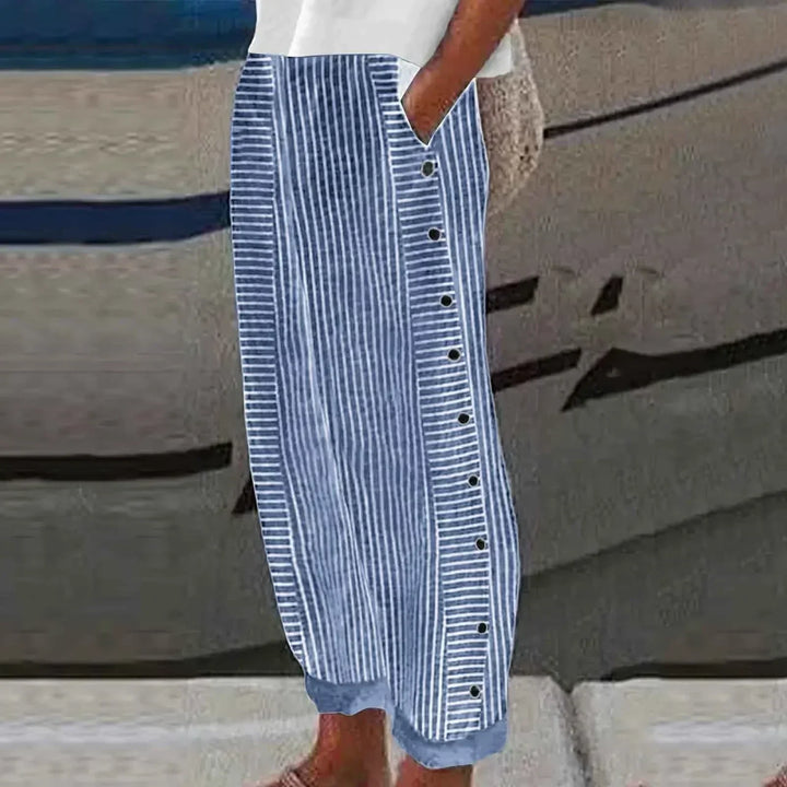 Coastal | Striped Button Trousers