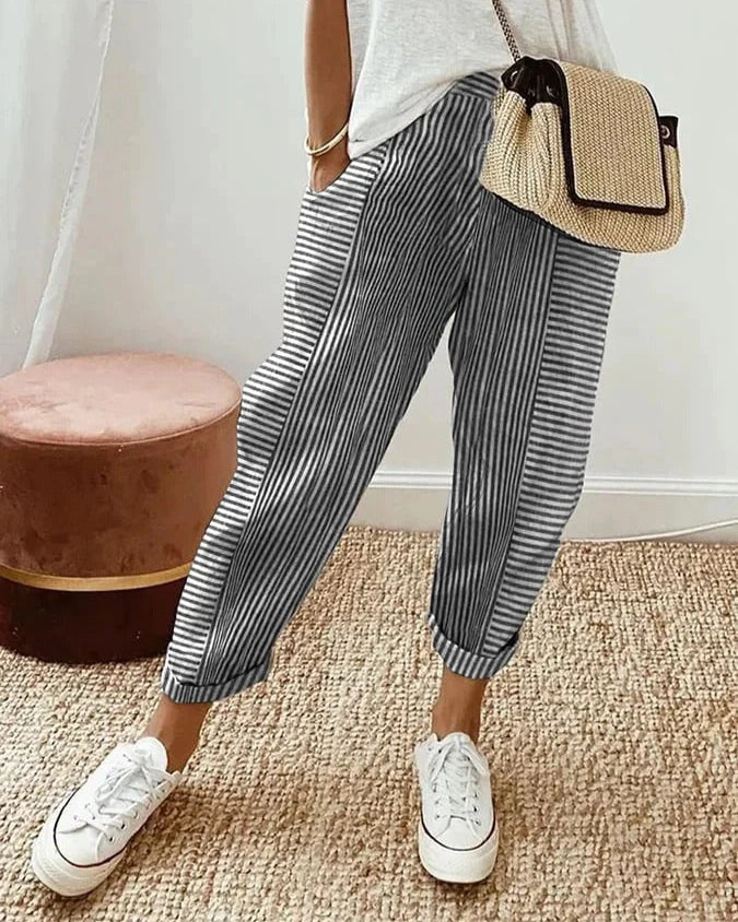 Mira | Effortless Striped Trousers