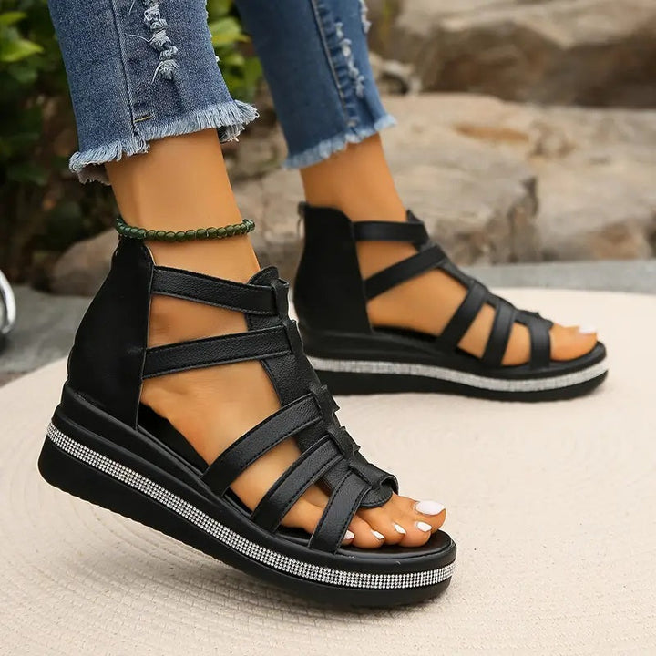 Ariana - Sparkling Open Wedge Sandals