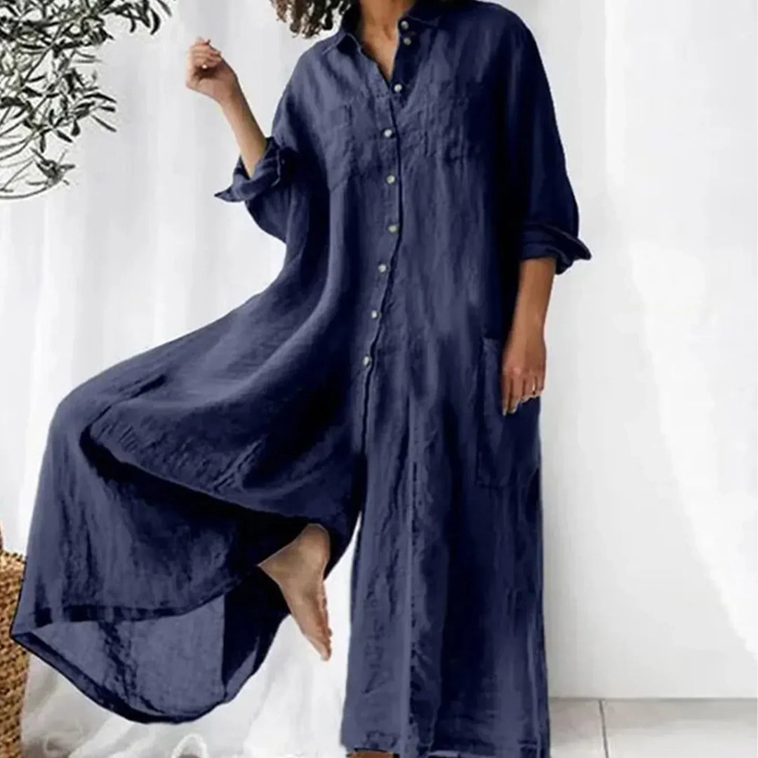 Celestine | Relaxed Button-Down Jumpsuit