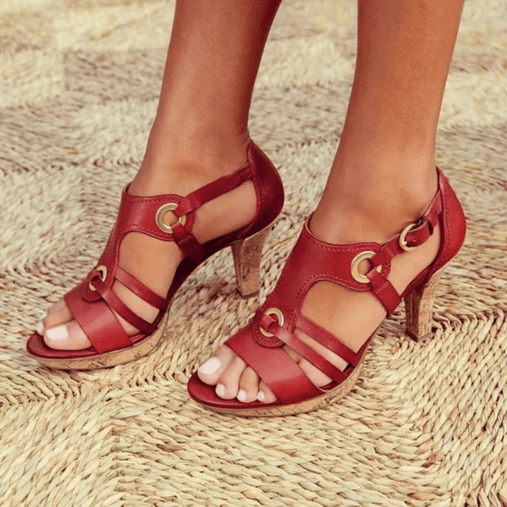 Ella - Adjustable Open-Toe Heeled Sandals